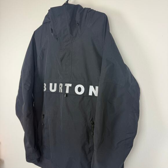 Burton Mens Frostner Dryride 2L Logo True Black Pullover Anorak Small WORN TWICE - Picture 4 of 11